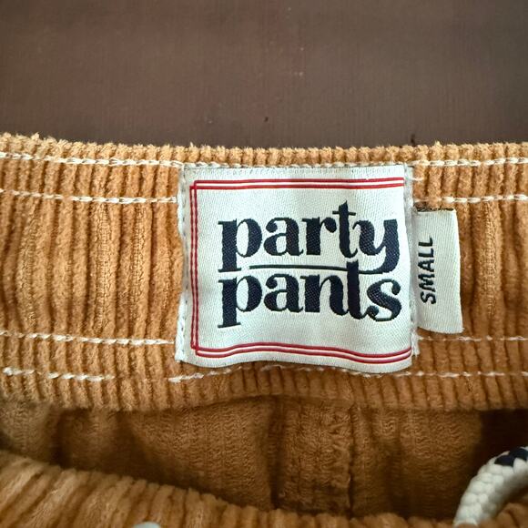 PARTY PANTS | Brown Corduroy 5 inch Pull-on Drawstring Shorts | Small - Picture 5 of 6